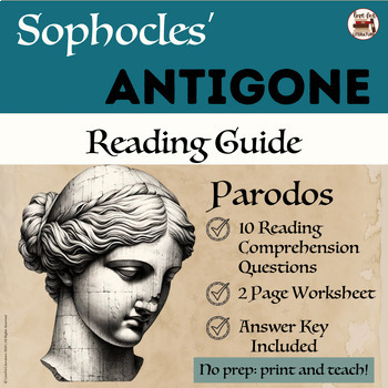 Preview of Antigone Reading Guide Parodos with Answer Key (Pt. 2)