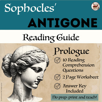Preview of Antigone Reading Guide Prologue with Answer Key (Pt. 1)