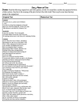 Antigone Scene 3 Activity by Lovin Language Arts TPT