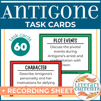 Preview of Antigone | Sophocles | Analytical Task Cards and Response Sheet | AP Lit HS ELA