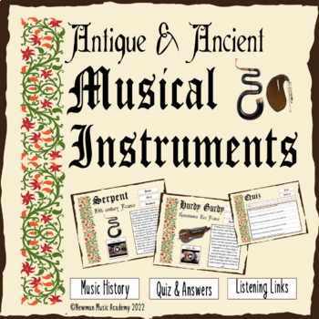 Preview of Antique & Ancient Musical Instruments: A Google Slides Music History Activity