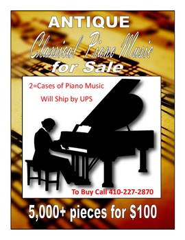 Preview of FREE - Antique Classical Piano Music    5,000+ Pieces  FREE