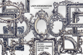 Antique Gold Frames Clipart by ladyjdesignstore | TPT
