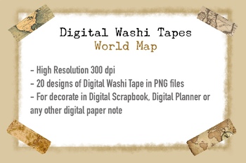 Digital Washi Tape Sticker, Washi Tape Clipart, Digital Planner