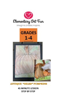 First Grade Art: Oiled Oil Pastel Pumpkins