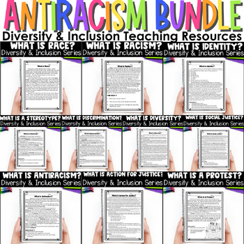 Preview of Antiracism HUGE Bundle Racism Stereotypes Social Justice Martin Luther King Jr