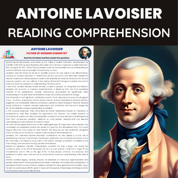 Preview of Antoine Lavoisier Biography Reading Passage for Chemistry History