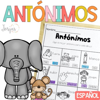 Preview of Antonimos Antonyms in Spanish