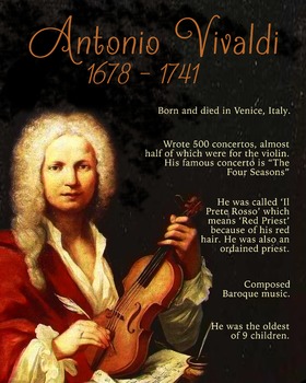 Preview of Antonio Vivaldi printable poster