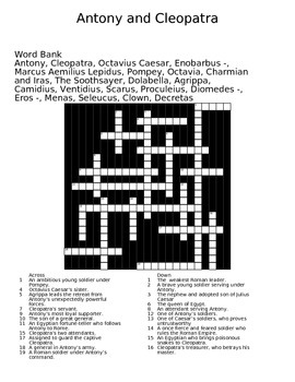 Antony and Cleopatra Crossword by Ex Nihilo Arts and Culture TPT