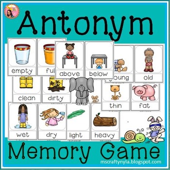 Antonyms Memory Game Or Flip Book By Nyla S Crafty Teaching Tpt