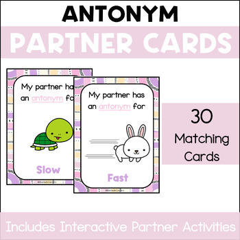 Preview of Antonym Partner Matching Cards Game with Activities