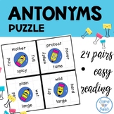Antonym Puzzle Activity Vocabulary Study Game   3rd grade ELD