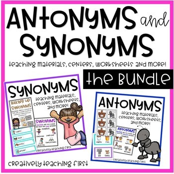 Preview of Antonym and Synonym Centers and No Prep Worksheets