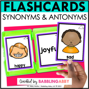 22 Basic Antonyms and Verbs Picture and Word Flashcards combination set Presch 