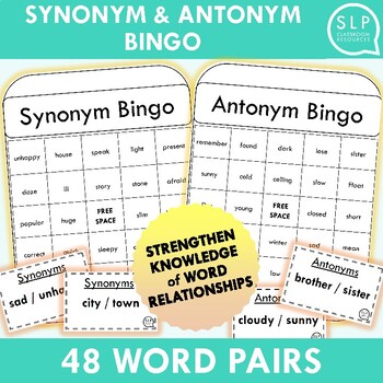 Preview of Synonym and Antonym Bingo for Speech Therapy