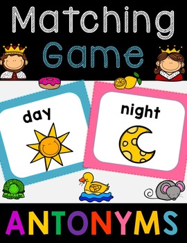 Preview of Antonyms Matching Game Cards