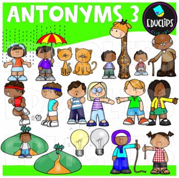 Preview of Antonyms 3 Clip Art Set {Educlips Clipart}