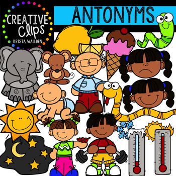 Preview of Antonyms Clipart (Adjectives) {Creative Clips Clipart}