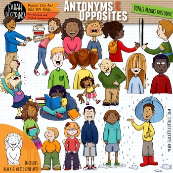 Preview of Antonyms - Opposites - Adjectives Clip Art