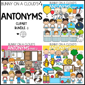 Preview of Antonyms Clipart Bundle by Bunny On A Cloud
