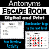 Antonyms Activity Escape Room Literacy (Academic Vocabulary Game)