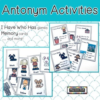 Preview of Antonyms Activities I Have, Who Has Games