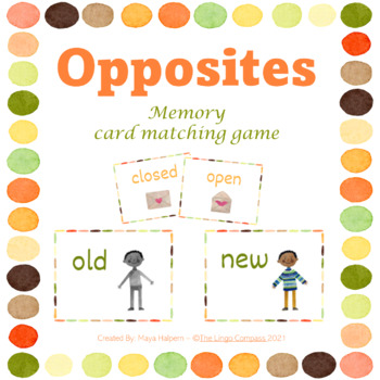 Opposites (antonyms) Card Matching Game by The Lingo Compass | TPT