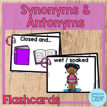 Preview of Synonyms and Antonyms Picture Cards | Printable Card Deck