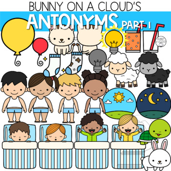 Preview of Antonyms Part 1 Clipart by Bunny On A Cloud