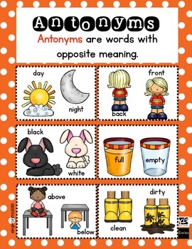Antonyms Poster by Kristie Geronimo | Teachers Pay Teachers