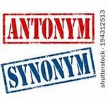 Preview of Antonyms and Synonyms