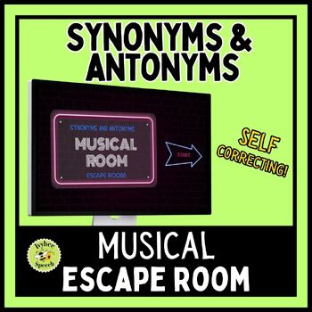Preview of Antonyms and Synonyms Musical Escape Room
