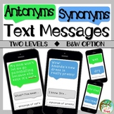 Antonyms and Synonyms Text Messages Print and No Print