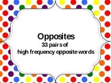 Opposite pairs for young learners.