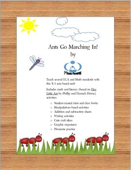 Preview of Ants Go Marching In! Math and Literature activities