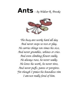 Preview of Ants Poem