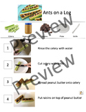 Ants on a Log ADL Cooking Snack Visual Recipe Instructions