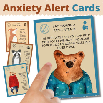 Preview of Anxiety Alert Cards for Panic, Selective Mutism and other Stress Conditions