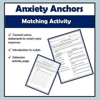 Preview of Anxiety Anchors: Matching Activity