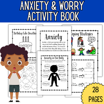 Preview of Anxiety Coping Skills Activities Worry Lesson CBT small group Sel & Counseling