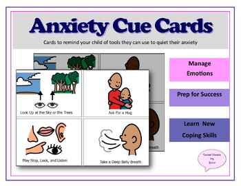 Preview of Anxiety Cue Cards - Freebie! Help Quiet Anxiety