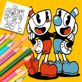 Anxiety Cup-head Coloring; Books For Adults And Kids