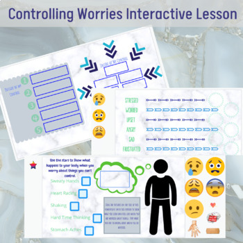 Preview of Anxiety Interactive Lesson with Calm Down Strategies (Distance Learning)