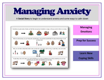 Preview of Managing Anxiety Social Story - Empower Students to Quiet Their Anxiety