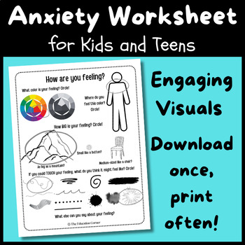 CBT Activities for Kids (Ages 8-12): 27-Pages Anxiety Relief Worksheets -  8.5×11