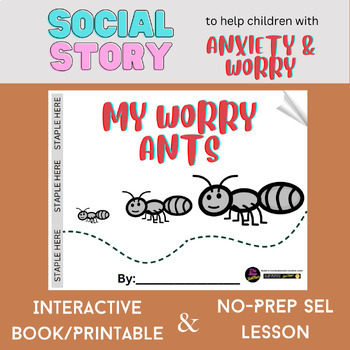 Preview of Anxiety & Worry | Interactive Book/Printable | Behavior | SEL Lesson