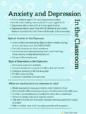 Anxiety and Depression in the Classroom Handout