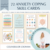 Anxiety coping cards, anxiety, worry, zones of regulation,