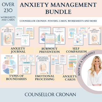 Preview of Anxiety resource mega bundle, coping skills, worries anxiety relief regulation